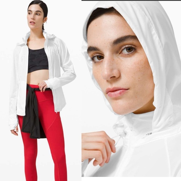 lululemon Goal Smasher Jacket Hooded White Sz 8 - Picture 1 of 16